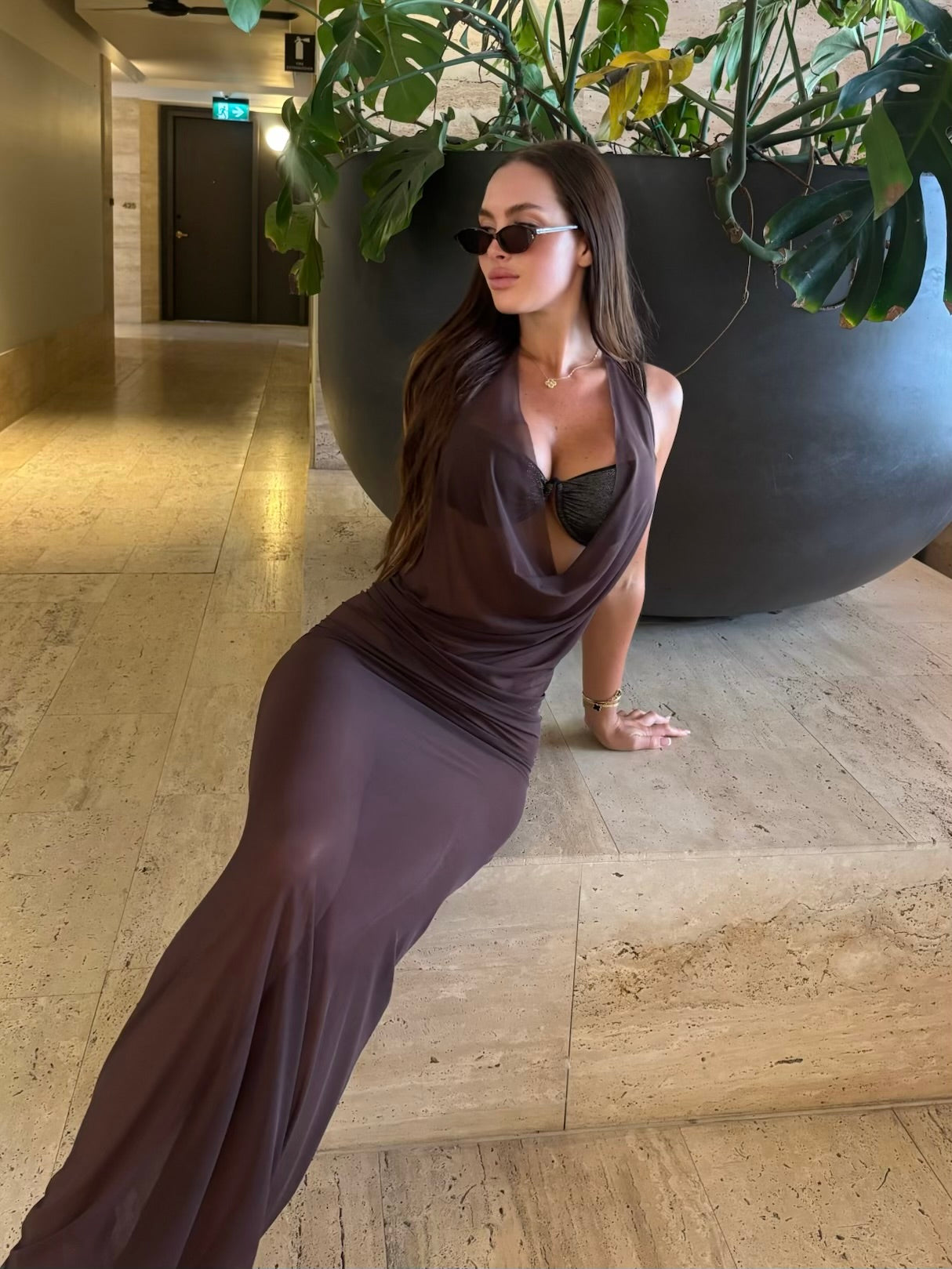 Chocolate Mesh Cover Up 🏝️